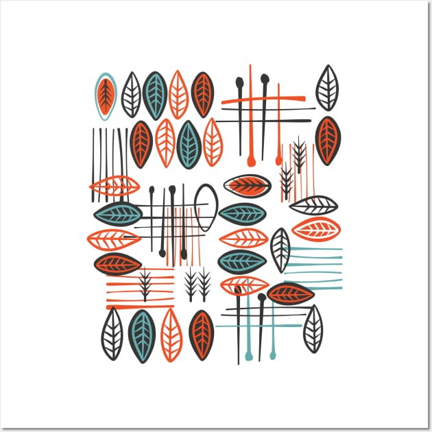 Mid Century Modern Leaves Wall Art by SWON Design